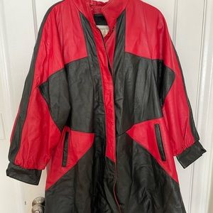 80s vintage leather coat